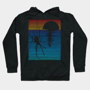 Spider shadow hanging on the beach Hoodie